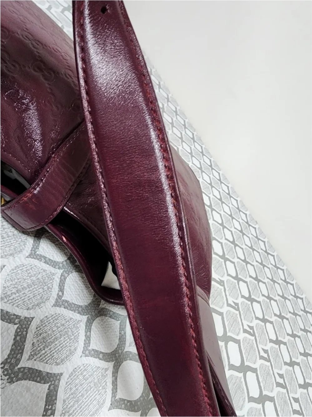 GUCCI Guccissima Leather Jackie O Hobo Bag Burgundy